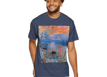 Sunrise by Claude Monet Unisex Garment-Dyed T-shirt