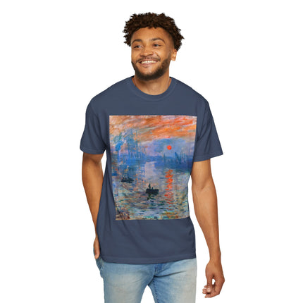Sunrise by Claude Monet Unisex Garment-Dyed T-shirt
