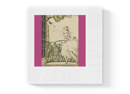 Sur talons rouges (On Red Heels) pl 02 by Gerda Wegener White Coined Napkins