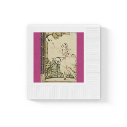Sur talons rouges (On Red Heels) pl 02 by Gerda Wegener White Coined Napkins