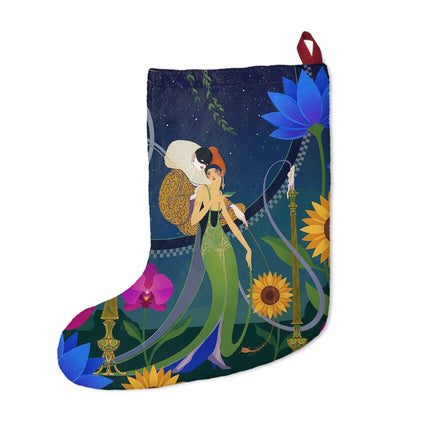 🕯️✨ The Lady Of The Starlit Candles Christmas Stocking – Art Deco Theatrical Romance