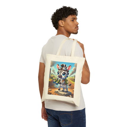 The Zebra Lookout Cotton Canvas Tote Bag – Adventure, Curiosity & Explorer Spirit