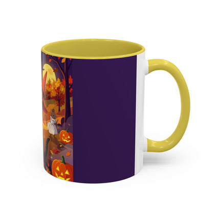 🐈‍⬛🎻 The Black Cat's Moonlit Melody Colorful Mug – Whimsical Halloween Music
