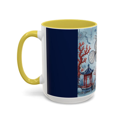 Lionfish & Lantern Colorful Mug – Mystical Ocean & Asian Harmony