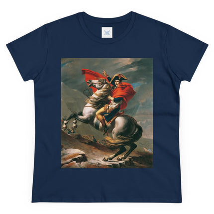 Napoleon Crossing the Alps by Jacques-Louis David Women's Midweight Cotton Tee