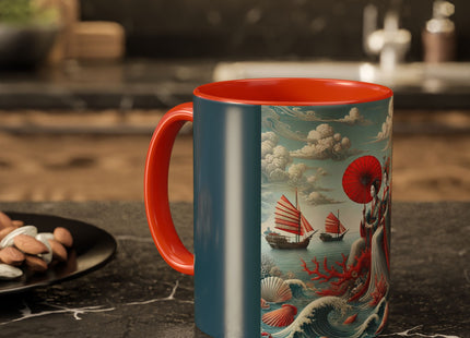 Ladies by the Quiet Sea Colorful Mugs (11oz, 15oz)