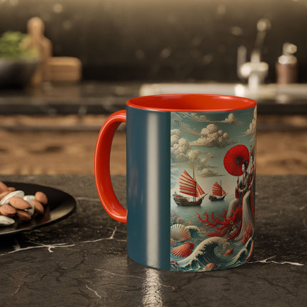 Ladies by the Quiet Sea Colorful Mugs (11oz, 15oz)