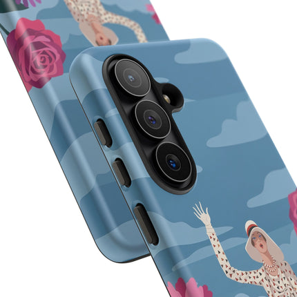 🌺👒 The Grand Flower Promenade Phone Case – Art Deco Fashion Illustration