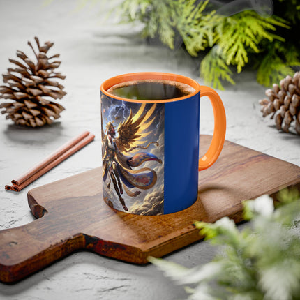 Valkyrie Descending Through Storm Colorful Mugs (11oz, 15oz)