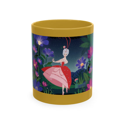 🌙🌺 The Lady Of The Midnight Flower Garden Ceramic Mug – Art Deco Floral Elegance