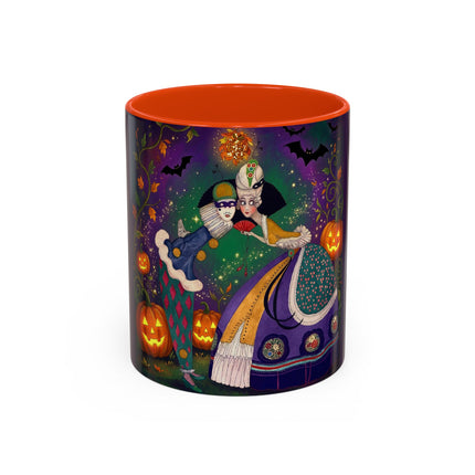 🎭🎃 The Masquerade Beneath The Pumpkin Lantern Colorful Mug – Theatrical Halloween Charm