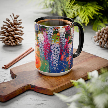 Golden Wisteria Elegance Colorful Mugs (11oz, 15oz)