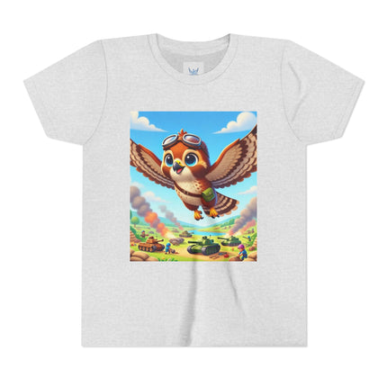 Red-Tailed Hawk in Battle Youth Short Sleeve Tee