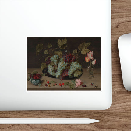 Still-life with Grapes, Flowers, & Berries by Isaak Soreau Die-Cut Stickers (5 Sizes)