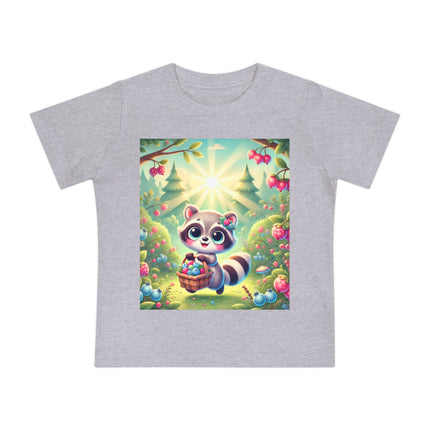 Raccoon’s Berry Basket Baby T-Shirt – Sweet Woodland Charm & Sunny Adventures