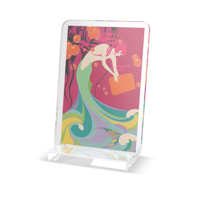 Mermaid Dive Acrylic Plaque – Vibrant Waves & Playful Charm