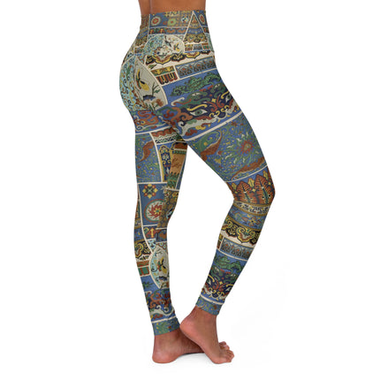 Chinois et Japonais by Auguste Racinet High Waisted Yoga Leggings (AOP)