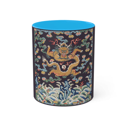 Rank Badge with Dragon with Deer Hooves Colorful Mugs, 11oz