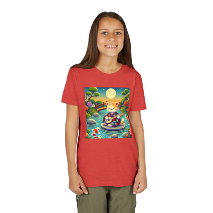 Melodic Kitten by the Koi Pond Youth Short Sleeve Tee