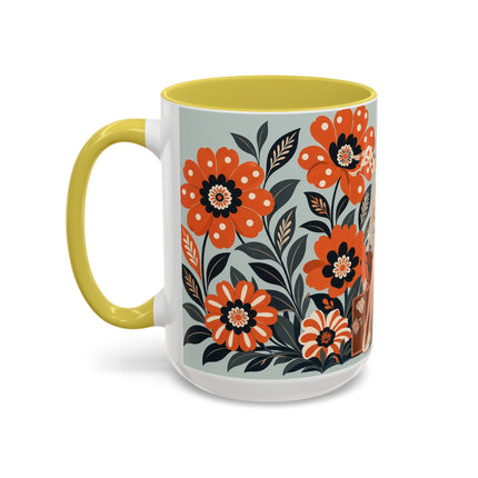 🧳🌼 The Grand Floral Voyage Colorful Mug – Art Deco Travel Elegance