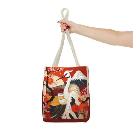 Crane at an Autumn Vineyard Tote Bag (AOP)