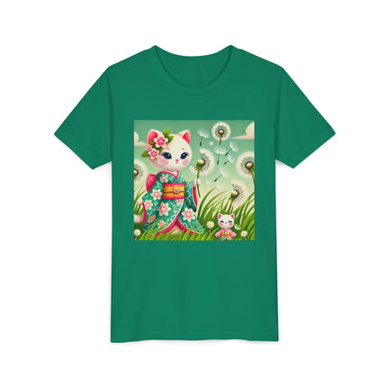 Geisha Kitten and the Dandelion Wish Youth Short Sleeve Tee