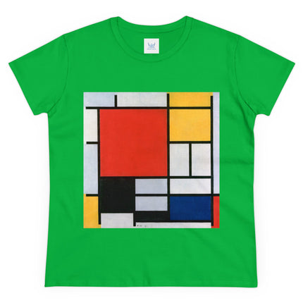 Composition with Red, Yellow, Blue, and Black by Piet Mondrian Women's Midweight Cotton Tee