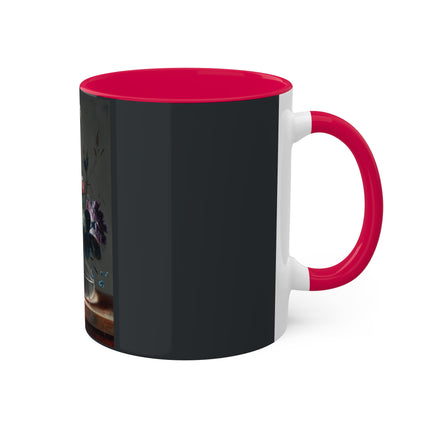 Floral Still Life by Johann Baptist Drechsler Colorful Mugs, 11oz