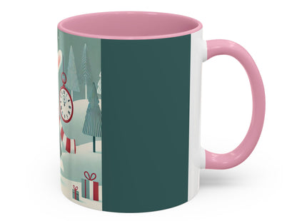 Candy Cane Timekeeper Bunny Colorful Mugs (11oz, 15oz)