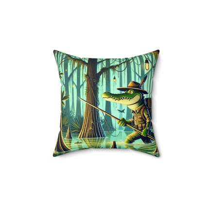 Swamp Stalker Spun Polyester Square Pillow