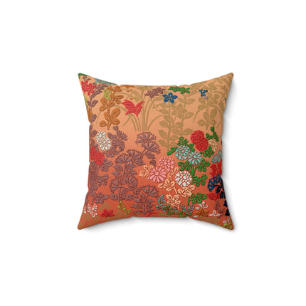 Japanese Flower Fan Pattern by G.A. Audsley Spun Polyester Square Pillow