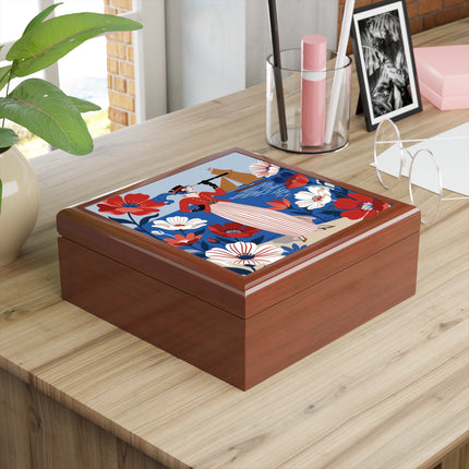 🌊🔭 The Lady Of The Seaside Lookout Jewelry Box – Art Deco Nautical Adventure