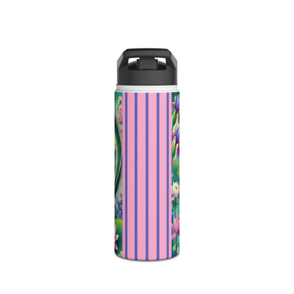 Fairy of the Koi Pond Stainless Steel Water Bottle, Standard Lid
