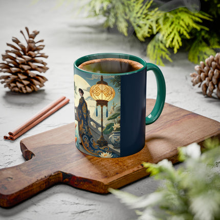 Moonlit Bridge Gentleman Colorful Mug – Imperial Serenity & Moonlit Harmony