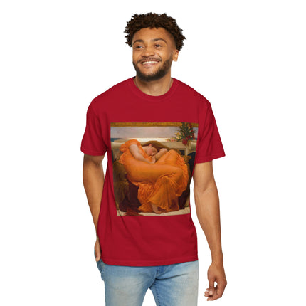 Flaming June by Frederic Leighton Unisex Garment-Dyed T-shirt