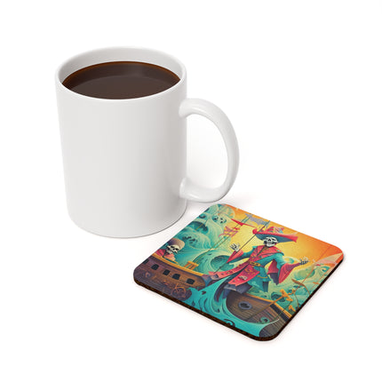 Skeleton Crew of the Misty Seas Cork Back Coaster