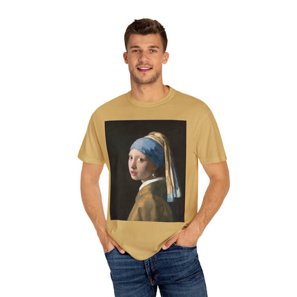 Girl with a Pearl Earring by Johannes Vermeer Unisex Garment-Dyed T-shirt