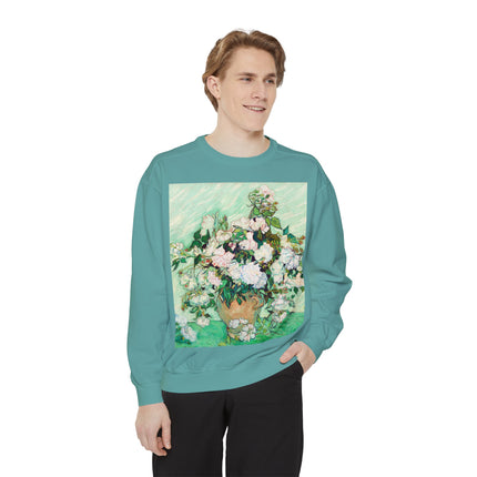 Roses by Vincent Van Gogh Unisex Garment-Dyed Sweatshirt