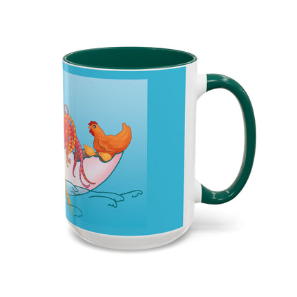 A Rooster's Seafaring Adventure Colorful Mugs, 11oz