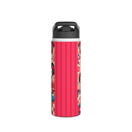 Geisha Kitten's Enchanted Carousel Ride Stainless Steel Water Bottle, Standard Lid