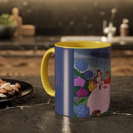 The Lady Of The Garden Tea Party Colorful Mugs – Art Deco Floral Elegance