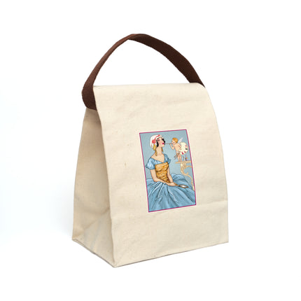 The Enchanting Painter: A Fairy's Artistic Touch Canvas Lunch Bag With Strap