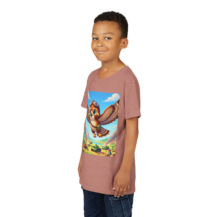 Red-Tailed Hawk in Battle Youth Short Sleeve Tee