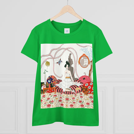 🌹🐕 The Rose Salon Companion Cotton Tee – Art Deco Fashion & Dog Elegance