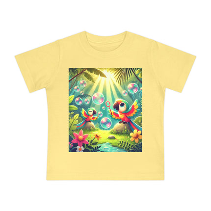 Parrots and Bubbles Baby T-Shirt – Tropical Color & Playful Joy