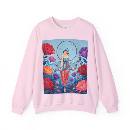 🎪🌺 The Flower Garden Harlequin Crewneck Sweatshirt – Art Deco Fashion Whimsy