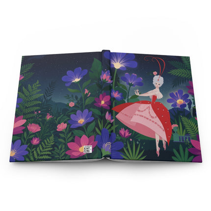 🌙🌺 The Lady Of The Starlight Flower Garden Hardcover Journal – Art Deco Floral Elegance