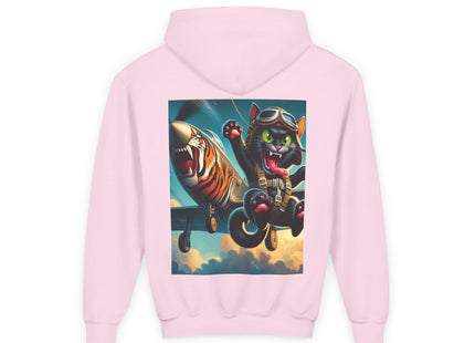Parachuting Cat Commando Youth Heavy Blend Hooded Sweatshirt