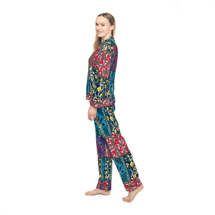 Floral Pattern by Emile-Alain Séguy Women's Satin Pajamas (AOP)