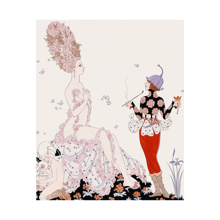 🌸🦋 Mother Nature Matte Vertical Poster – George Barbier Art Deco Floral Fantasy